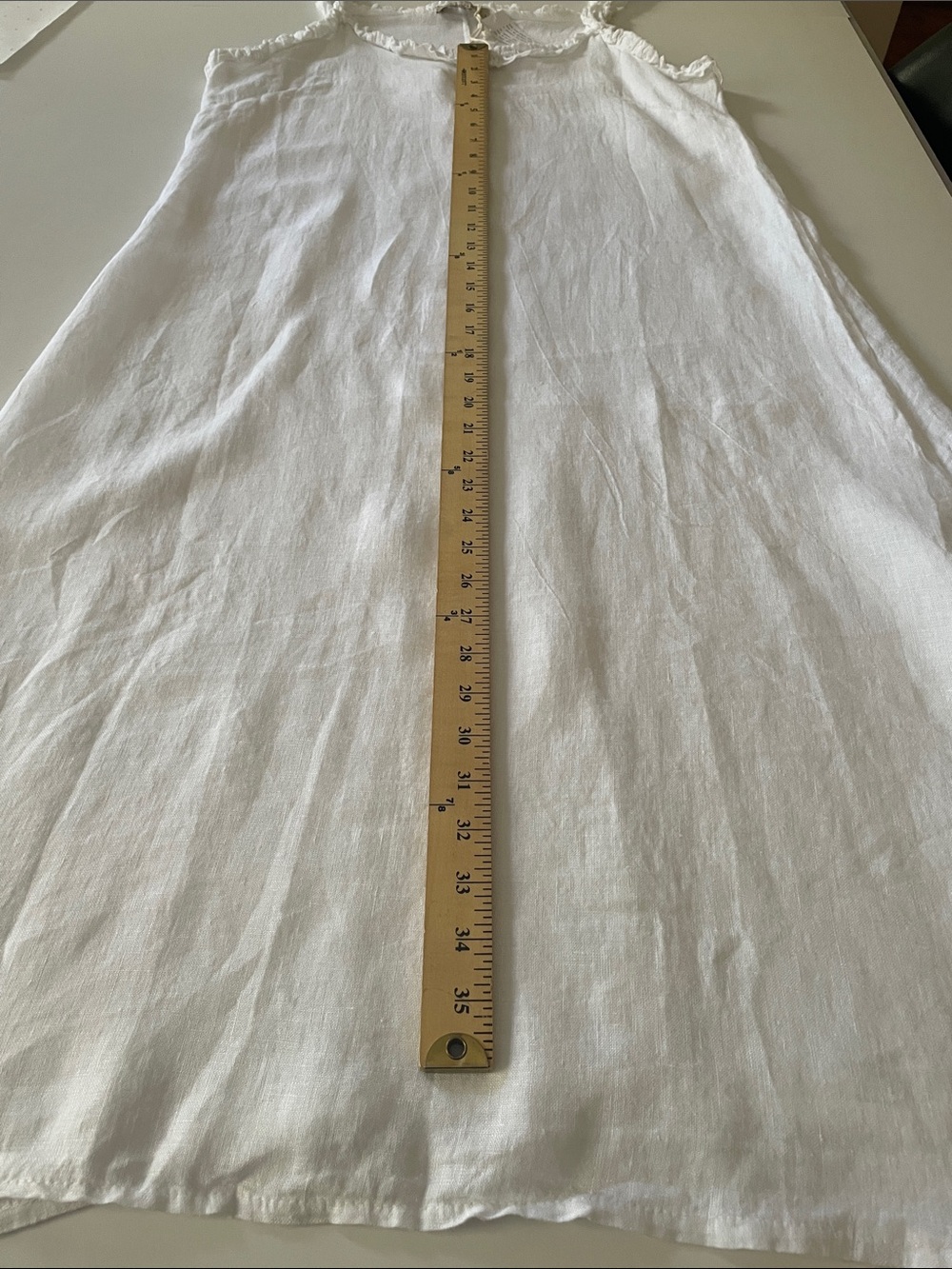 Francesca Bettini White Linen Ruffle Edge Midi Dress. L. NWT - Picture 10 of 12